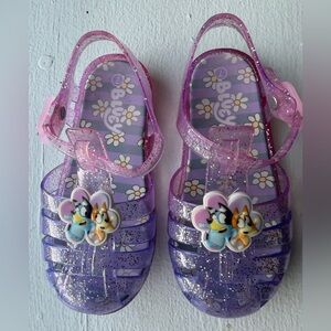 Disney Kids Glitter Jelly Sandals - Pink and Purple